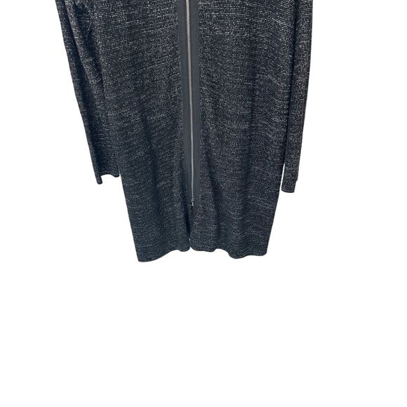 Talbots Woman Plus Black White Speckled‎ Long Zip Up Knit Cardigan Size 2X - Picture 4 of 12